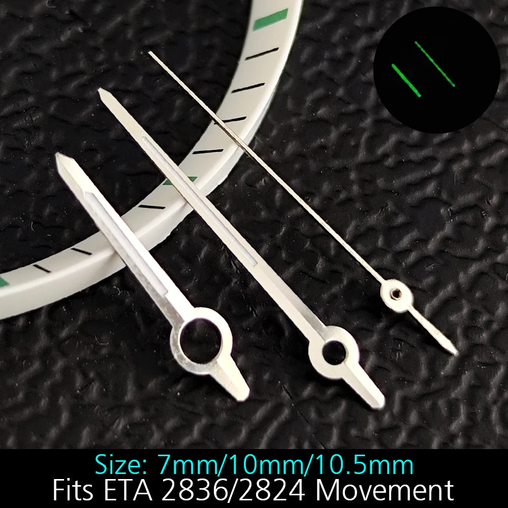High Quality ETA-Series Hands Green Super Luminous Fits ETA 2824 2892 2836 2834 Movement Watch Accessories Watches For Men