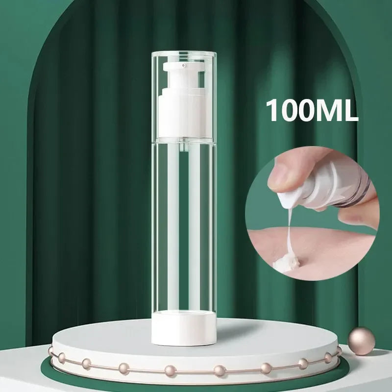 10/15/30/50/80/100ML  Clear  Airless Cream Pump Bottle Refillable Empty Bottle Travel Vacuum Airless Container Makeup Bottle