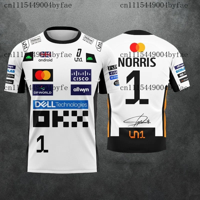 2026 New Jersey For Racing T-Shirt Rider #1 Lando Norris Rider #81piastri Fan Casual Clothing Breathable Family Kids Tees