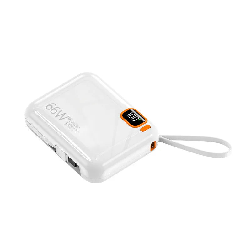 12000mAh Compact Power Bank Fast Charger With Integrated Cable Double Super Fast Recharge For Travel Day