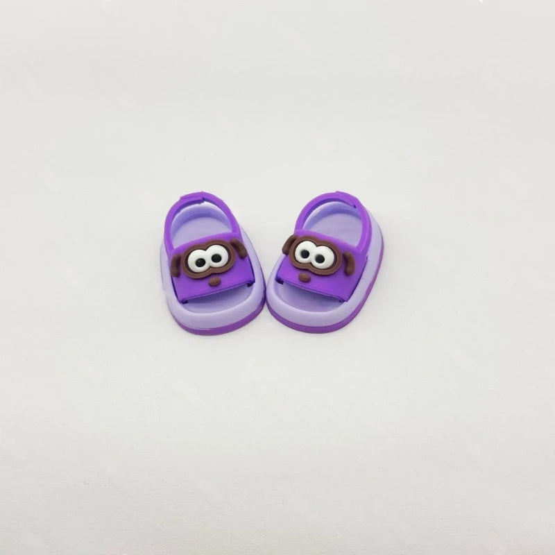 Suitable for Labubu Doll Mini Cute Dressing Sandals 17cm V1 V2 V3 Fashion Slippers DIY Clothing Accessories Toy Birthday Gift