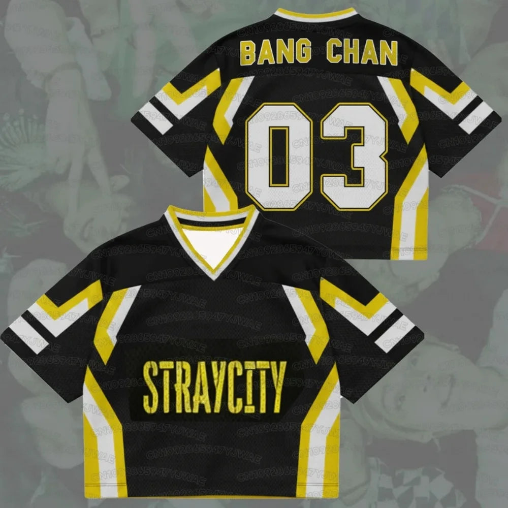 Summer Men's Women's Short SLeeve Stray City 2026 Concert World Tour Mixed Mesh Jersey Kpop Fans FELIX T-shirt Tops