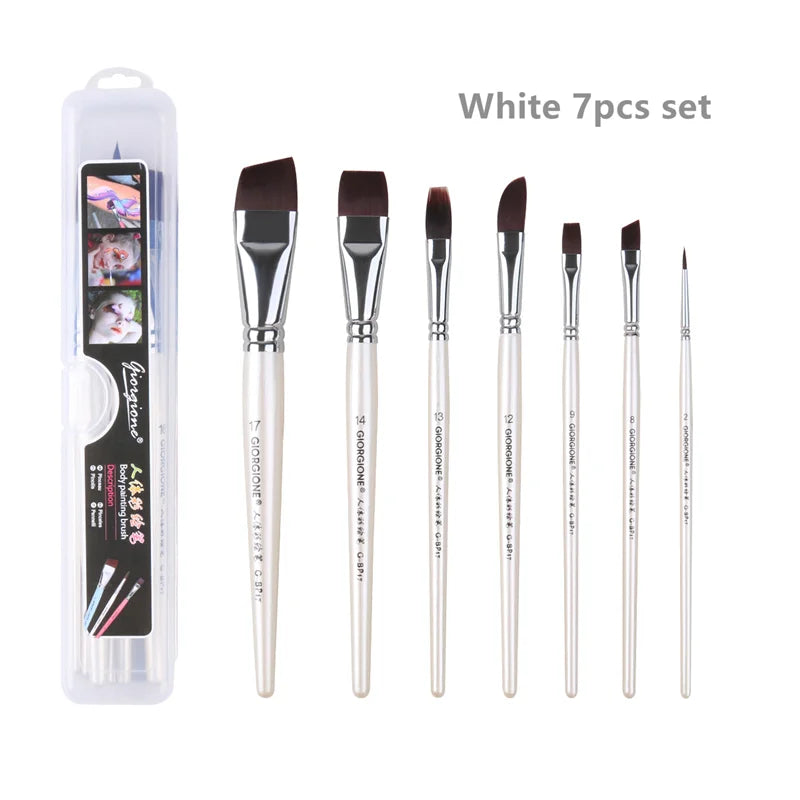 7/10/17 Pcs Multi-functional Face Body Paint Brushes High Quality Sky Blue Artist Watercolor Painting Makeup Tool Make Up Brush
