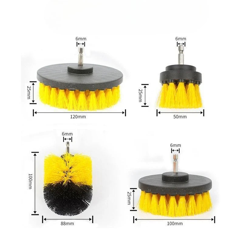 Electric Scrubber Brush Drill Brush Kit Power Drills Scrubber Brush For Carpet Glass Car Tires Nylon Brushes 2/3.5/4/5''