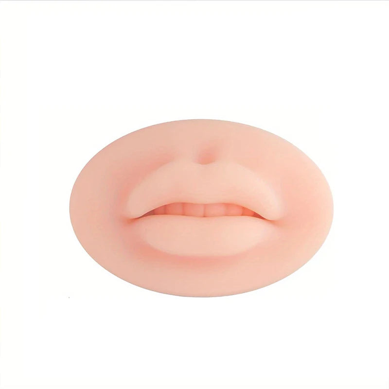 5D Realistic Lip Practice Skin for Permanent Makeup Training, 3D Silicone Lip Blush Pad with Simulation Modules, Reusable False