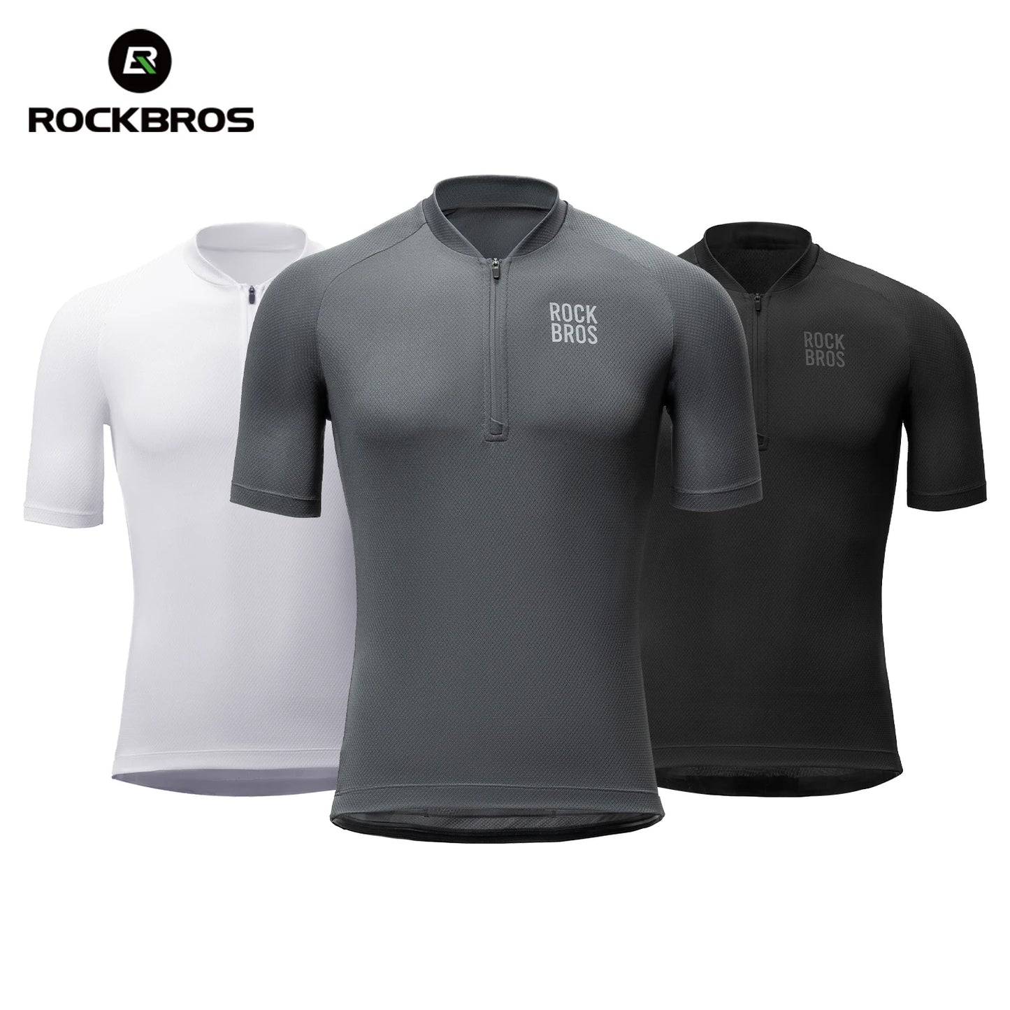 ROCKBROS Men Cycling Jersey Summer Breathable MTB Road Bicycle T-shirts Quick Dry Sports Run Short Sleeve T-shirt Bike Tops