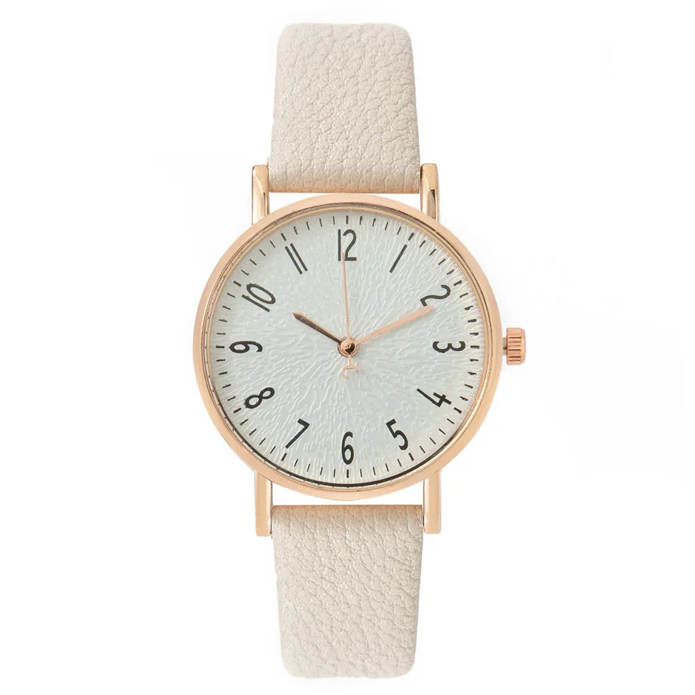 Fashion Ladies Digital Simple Brand Quartz Watch Hot 2023 New Casual Pink Leather Strap Women's Clock Dress Watches