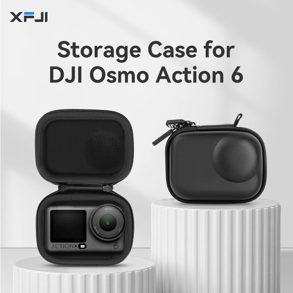Carrying Case for DJI Osmo Action 6 Small Storage Bag PU Hard Travel Protector Case Protective Accessories