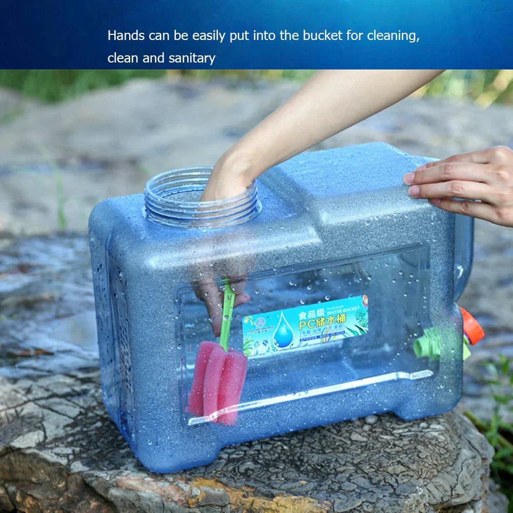 NNEOBA Portable Water Bucket 12L Capacity Driving Pure Water Tank with Faucet Container for Outdoor Camping Cooking Products
