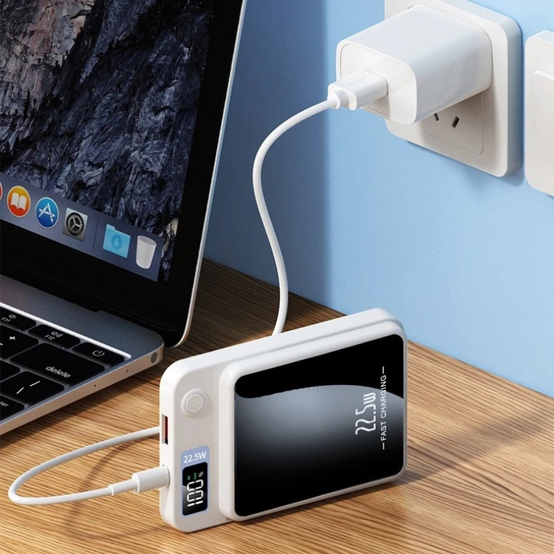 Power Bank 10000mAh Com Base Magnética E Display Digital Carregamento Sem Fio Para Celular Viagem