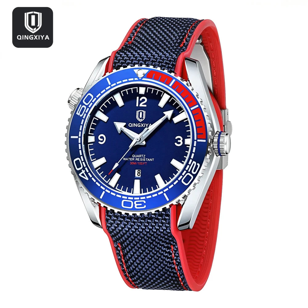 QINGXIYA Sport Quartz Watch Men Fashion Silicone Strap Waterproof Luminous Date Mens Watches Top Brand Luxury Clock Reloj Hombre
