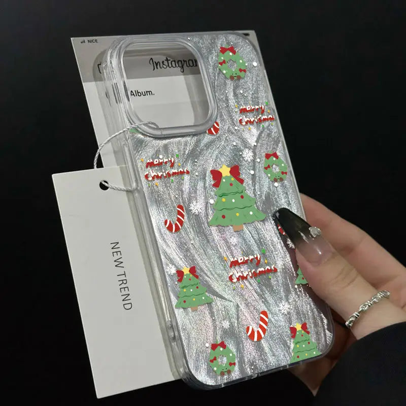 Christmas Tree Phone Case for iPhone 17 Pro 16 16e 15 14 13 12 11 Pro Max iphone Air Shockproof Bumper Cover Funda