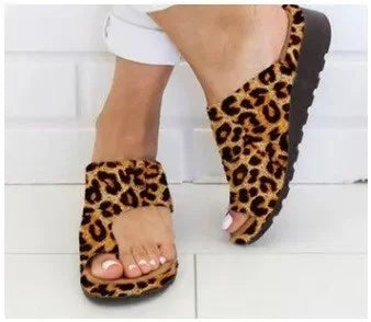 Women's Large Size Sandals Spring Summer New Style Toe Post Comfortable Slip-On Casual Shoes Breathable Leather Adults