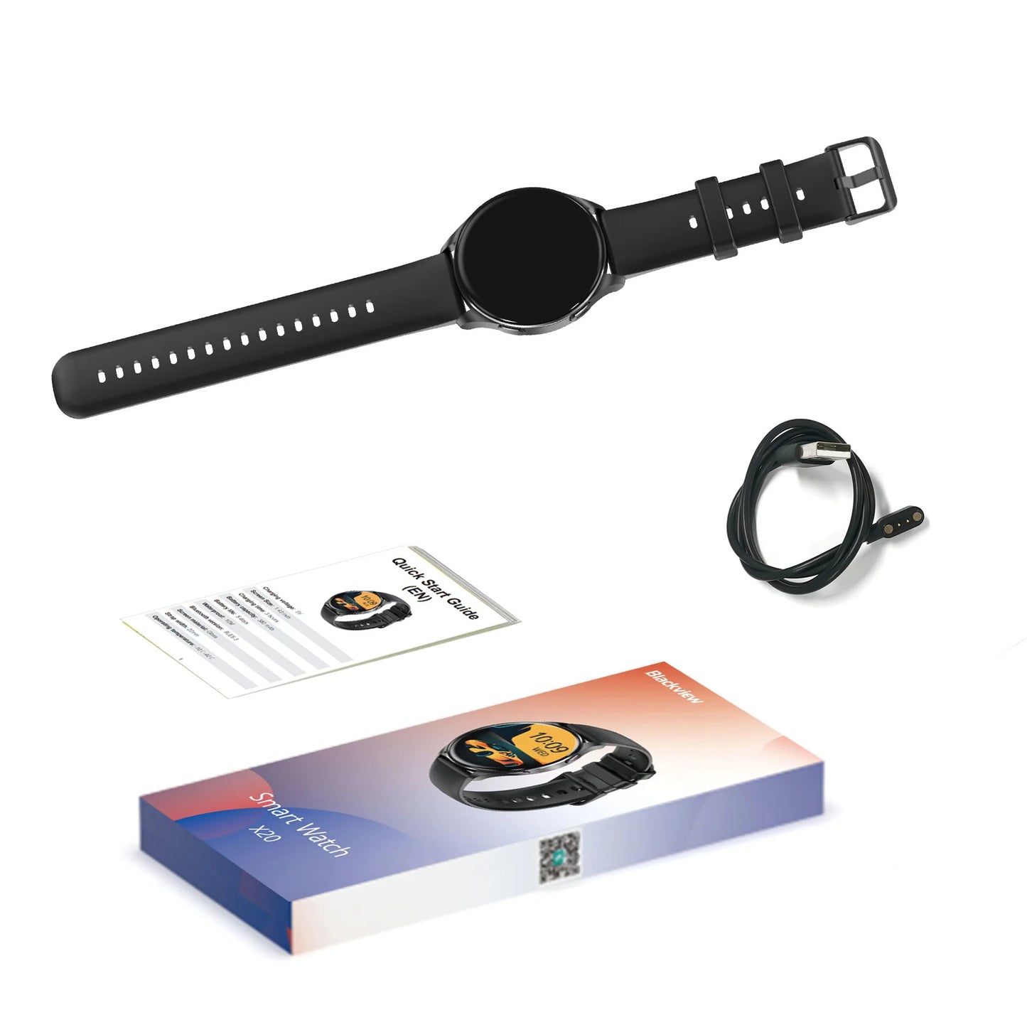 Blackview X20 Smartwatch Watch 1.43'' HD Screen Bluetooth Call Watch AMOLED Display Health and Fitness Tracking For ISO Android