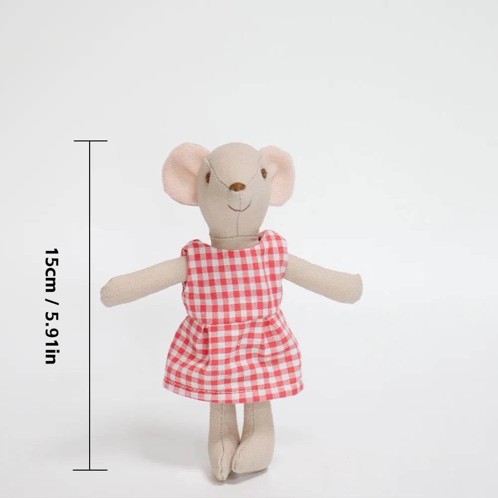 1PCS Plush Mouse Doll Toy Soft Stuffed Animal Friend for Kids - Holiday Birthday Gift Room Decor Pretend Play