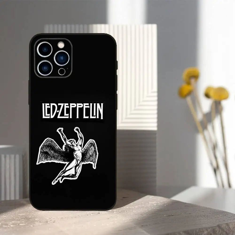 Hot L-Led Z-Zeppelins Band Phone Case For iPhone 16,15,14,13,12,11 Plus,Pro Max,XS,X,XR,SE,Mini,8,7,Soft Silicone Black Cover