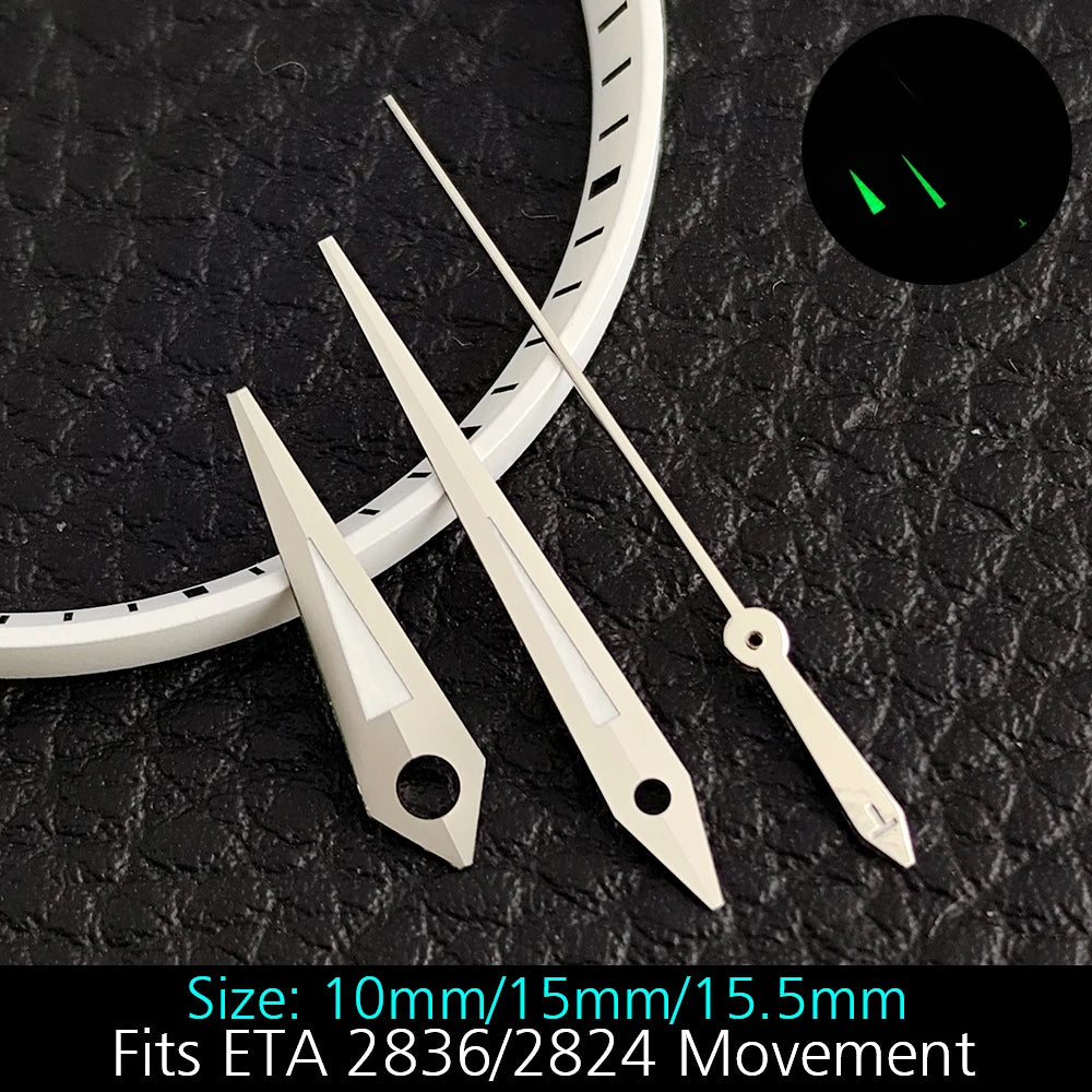 High Quality ETA-Series Hands Green Super Luminous Fits ETA 2824 2892 2836 2834 Movement Watch Accessories Watches For Men