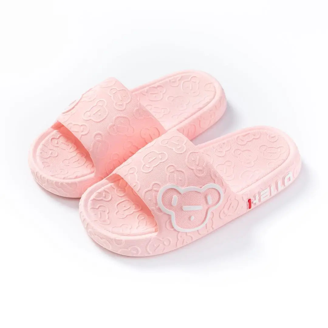 Summer Kids Cartoon Bear Slippers Non-slip Soft Sole Shower Bathroom Home Outdoor Sandals