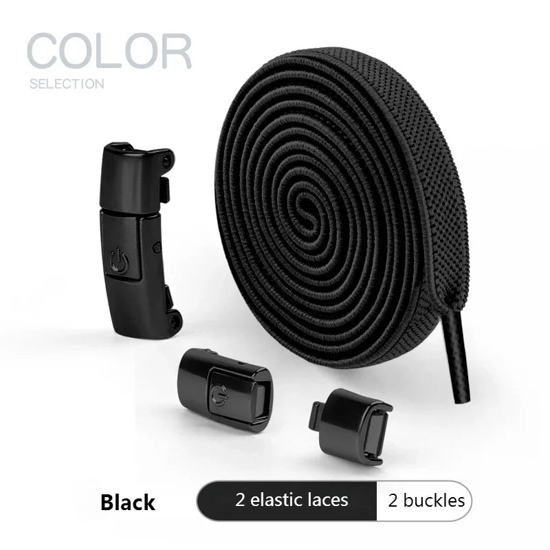 New Press Lock Shoelaces Without ties Gradient Flats Elastic Laces Sneakers Kids Adult No Tie Shoe laces for Shoes Accessories
