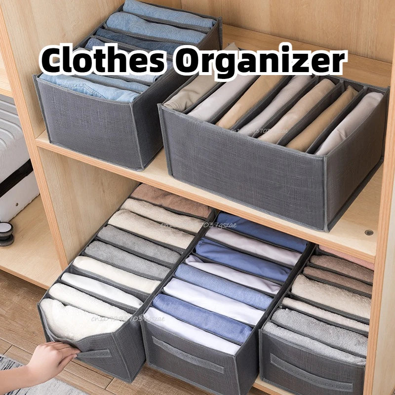 Closets Clothes Organizer Foldable Clothing Underwear Jeans Storage Box Drawer Organizer with Handles Wardrobe OrganizersDivider