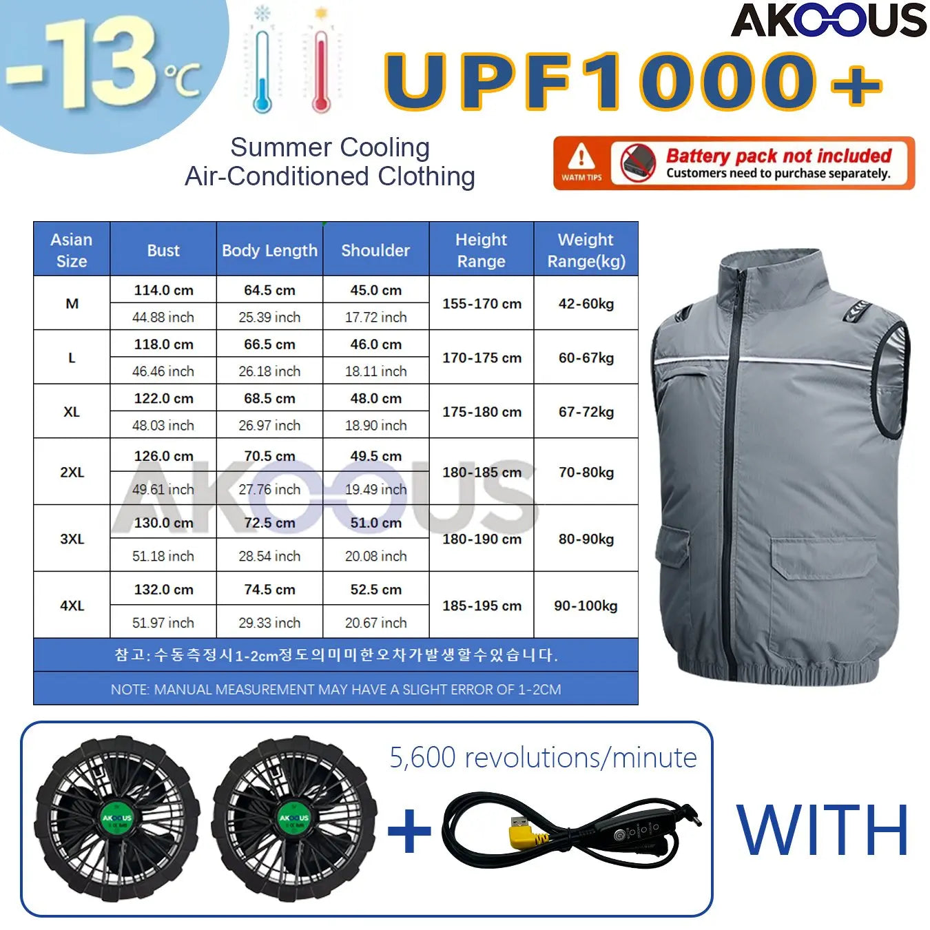 Hooded Cooling Vest Summer USB Charging 5V 12V Cooling Fan Air Conditioner Clothes Sleeveless Breathable Outdoor Sports Travel W
