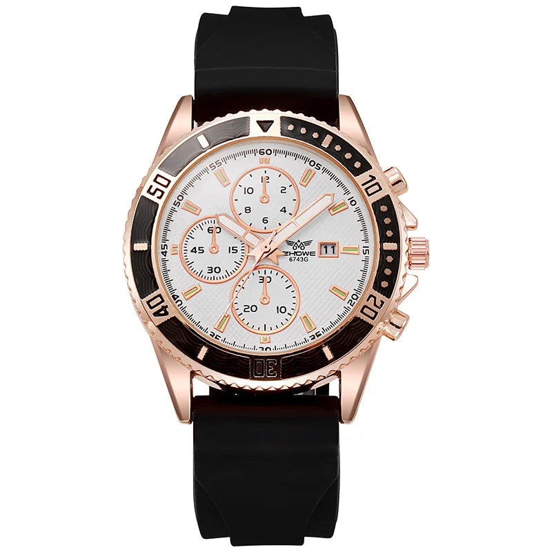Casual Silicone Band Men Sports Watches Fashion Calendar Male's Business Wristwatch Reloj Hombre