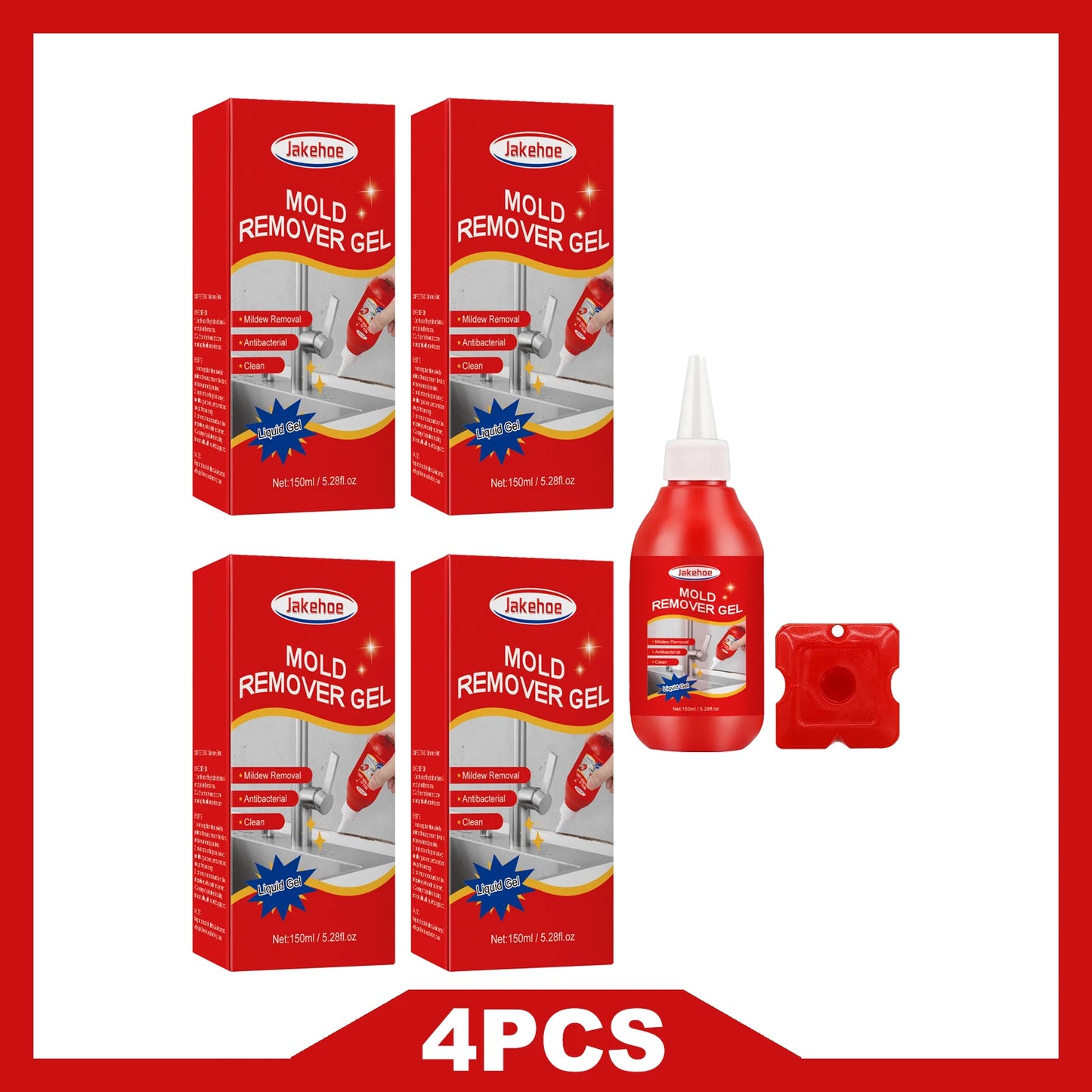 JAKEHOE Household Mold Remover Gel Deeply Clean Mildew Remove Mildew Stains Odors Mold Cleaning Gel for Wall Tiles Window Gaps