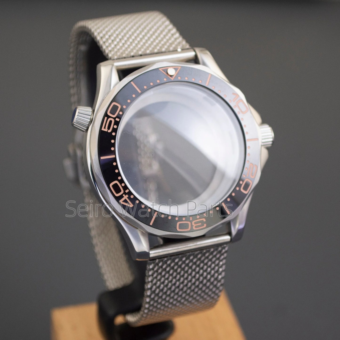 NH35 Case Dial Mesh Strap Bracelet for Seamaster 300 Watches Men Stainless Steel 10ATM Waterproof 41mm Case fit NH35/36 Movement