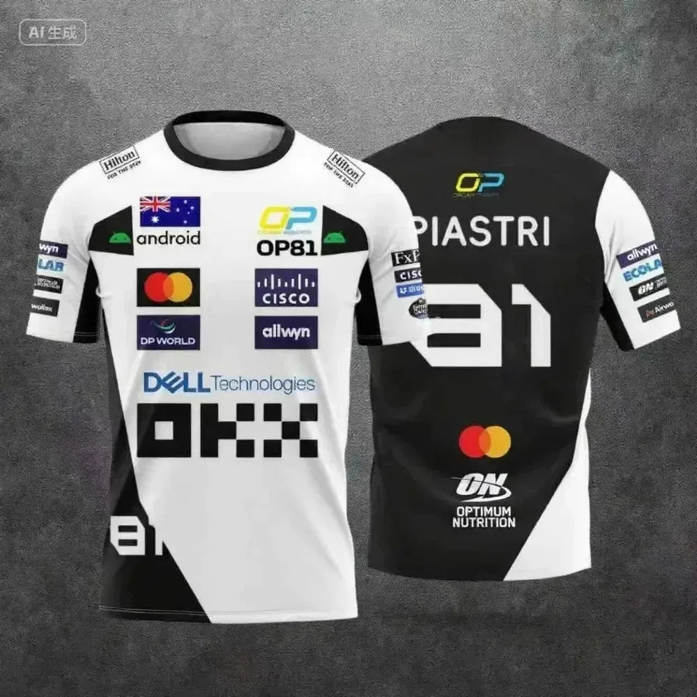 McLaren Team Lando Norris No.4 & No.81 Race Suit Style 2026 Quick-Dry Sports T-Shirt Breathable Comfort F1 Fan Exclusive Design