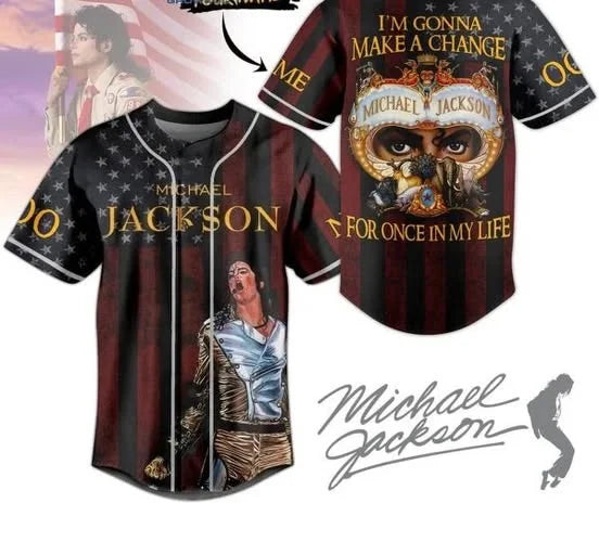 New Summer Men's MJ Michael Jackson Printed Baseball Jersey Neutral O-Neck Short Sleeve Women's Fashion Hip Hop T-shirt Fan Gift