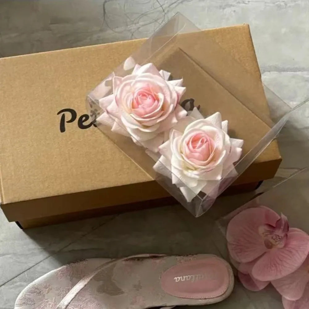 1Pair Thai Fairy Butterfly Flower Shoe Buckles Phalaenopsis Shoe Flower Sandals Sweet Butterfly Orchid Shoe Accessory Shoe Clips