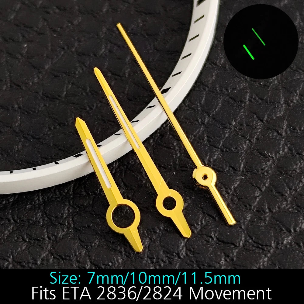 High Quality ETA-Series Hands Green Super Luminous Fits ETA 2824 2892 2836 2834 Movement Watch Accessories Watches For Men