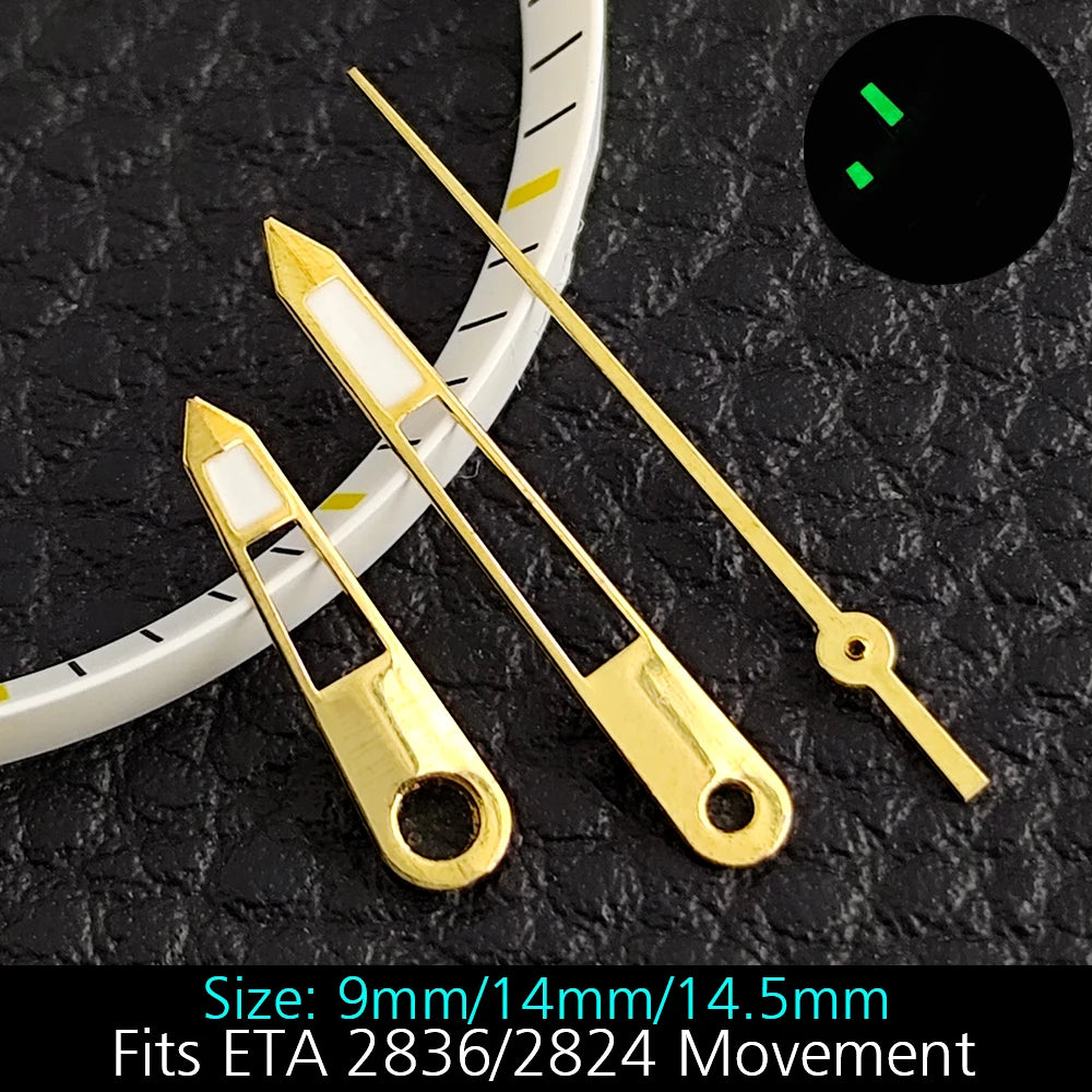 High Quality ETA-Series Hands Green Super Luminous Fits ETA 2824 2892 2836 2834 Movement Watch Accessories Watches For Men
