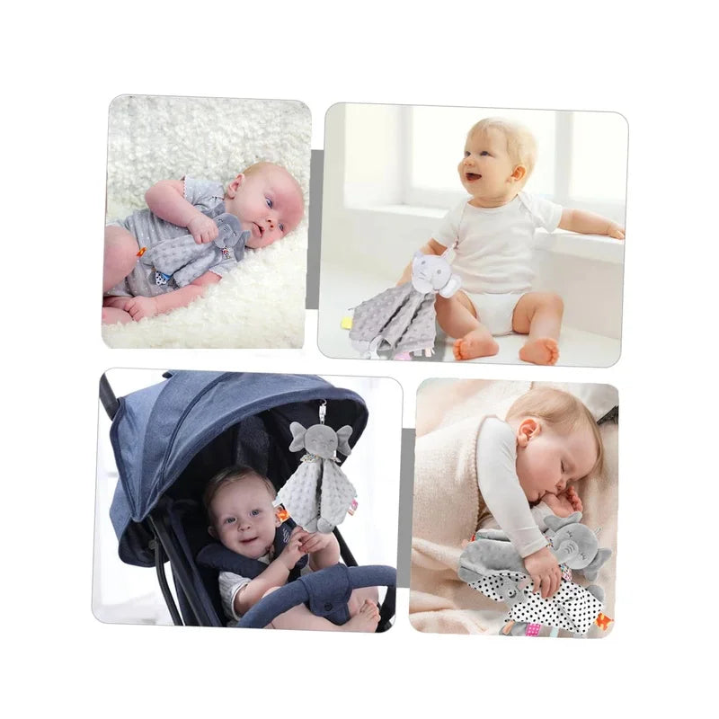 3-in-1 Soothing Elephant: Soft Blanket, Rattle, and Crib Hanging Toy for Babies