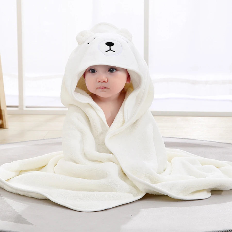 1 Piece of Multifunctional Absorbent Baby Bath Towel, Suitable for Infants and Toddlers Aged 0-2, Soft and Comfortable, with Cute Animal Cartoon Design, Machine Washable, Skin-Friendly and Soft, Baby Bath Towel, Gift for Your