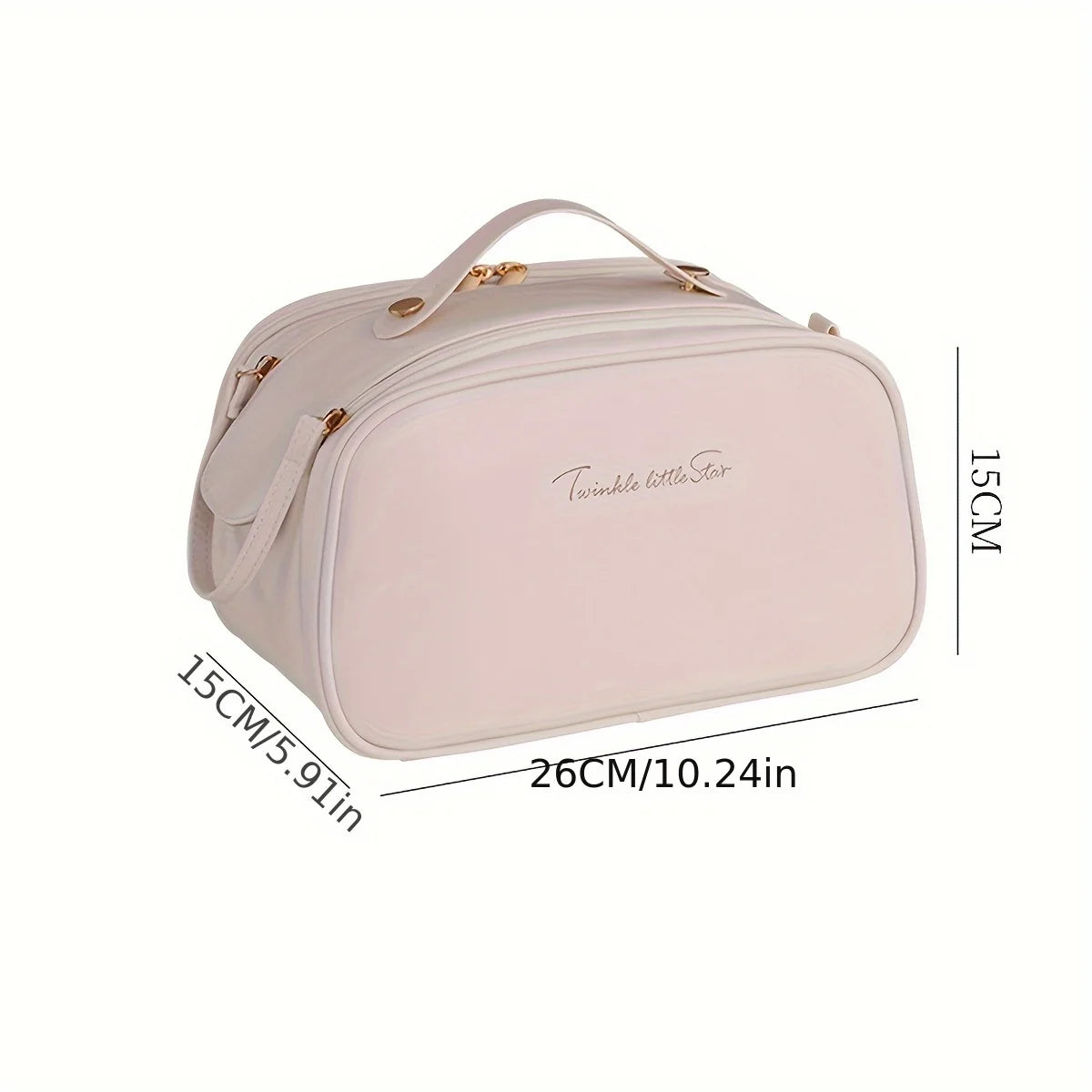 Multifunctional Makeup Bag For Women PU Leather Large Capacity Portable Double Zipper Travel Makeup Brush Toiletries Storage Bag
