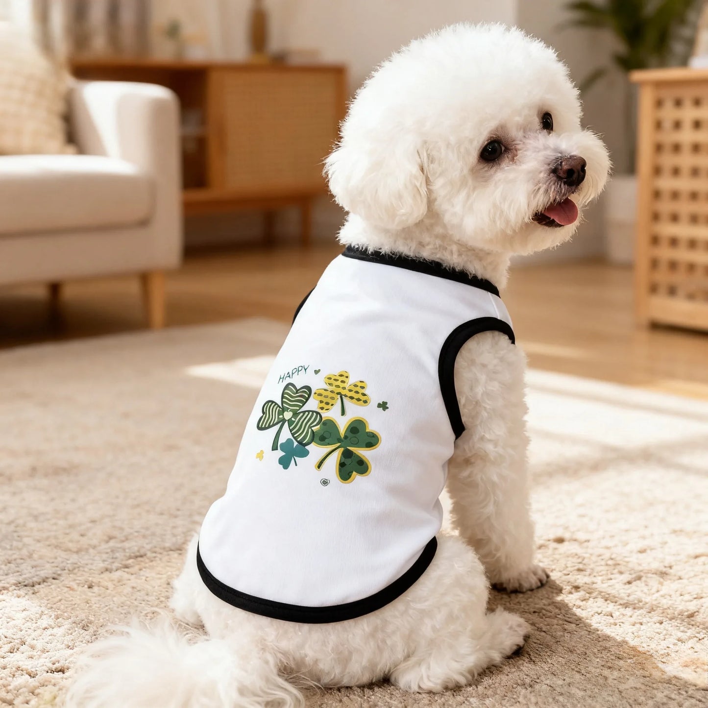Summer Pet Clothes Breathable Mesh Dog Cat Jersey Cute Puppy Kitten Vest Shedding Control Apparel Holiday Party Dog Clothing