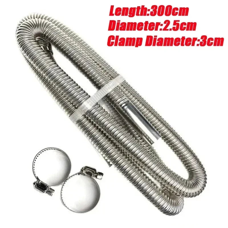 2.5cmDiameter Exhaust Pipe 60/300cm Long Parking Heater Exhaust Pipe Air Heater Exhaust Pipe Suitable for Webasto Parking Heater