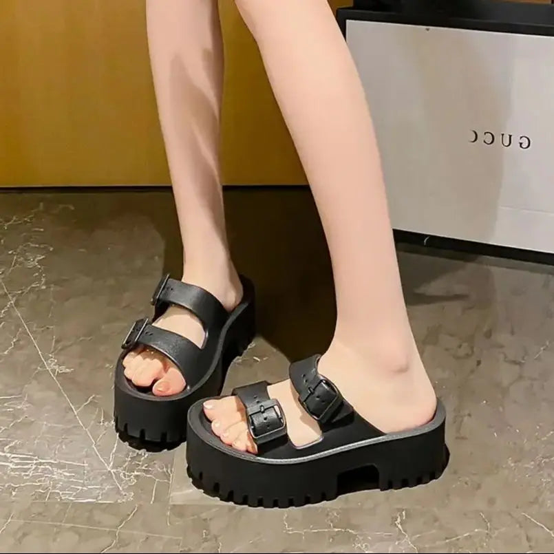 Summer Women Slippers Platform Clogs Garden Shoes Outdoor Beach Sandals Female Casual Indoor Home Bathroom Slides Chunky Mules