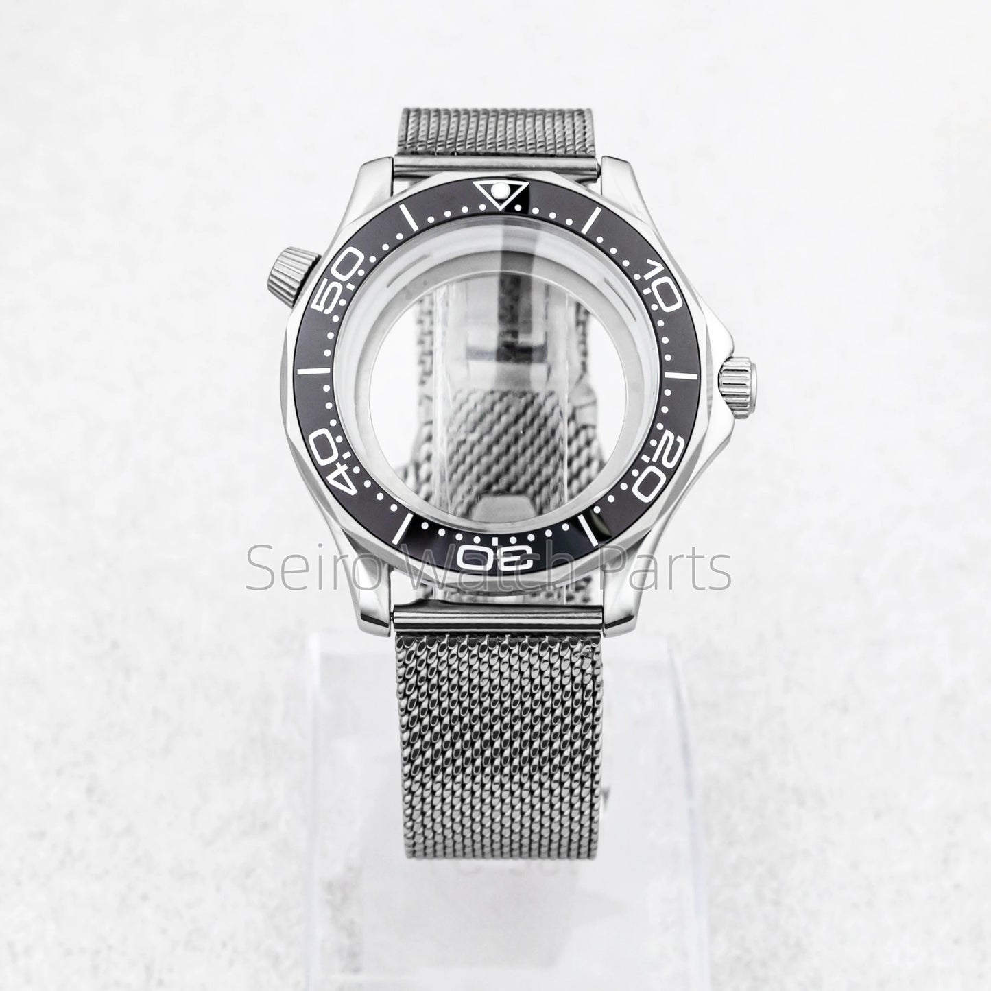 NH35 Case Dial Mesh Strap Bracelet for Seamaster 300 Watches Men Stainless Steel 10ATM Waterproof 41mm Case fit NH35/36 Movement