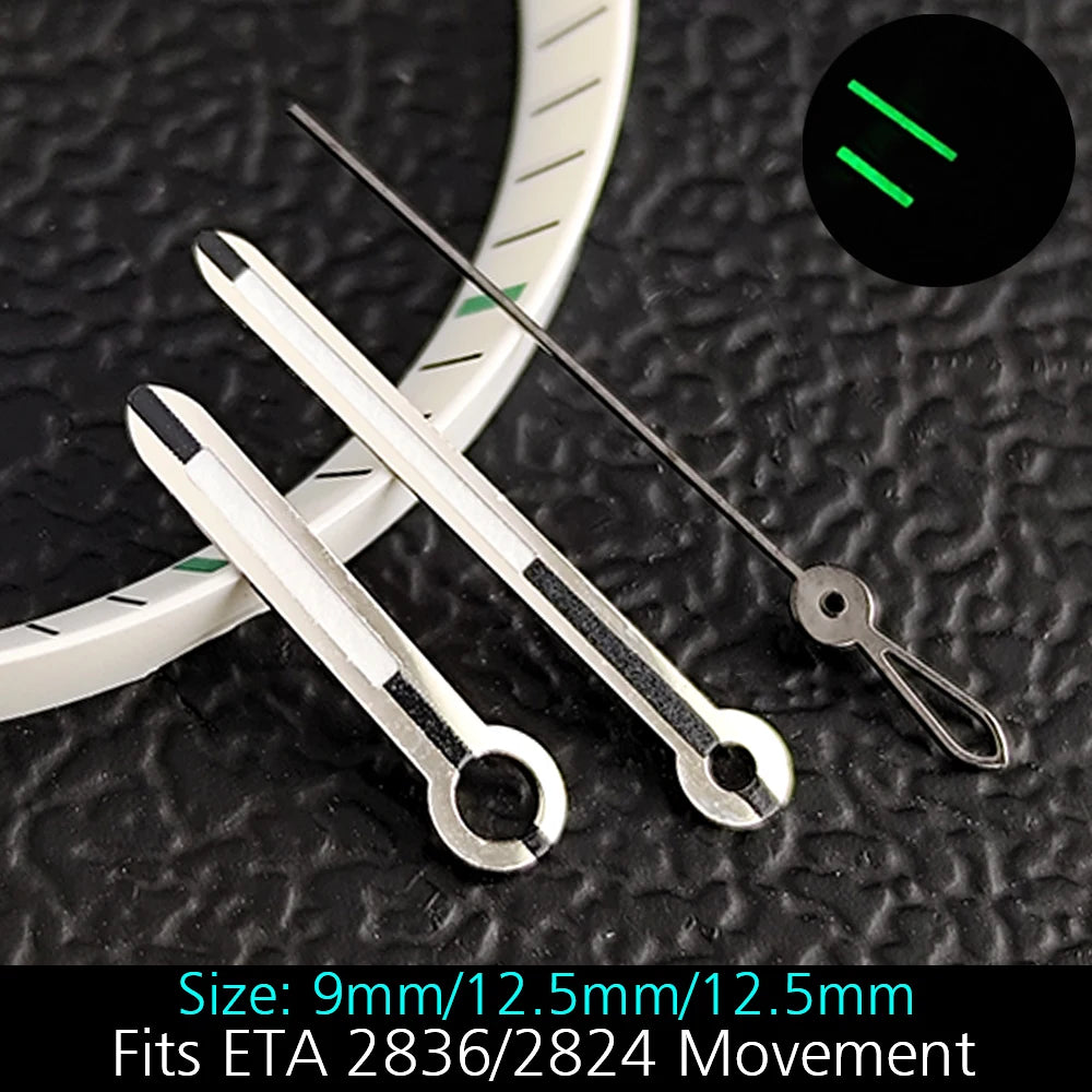 High Quality ETA-Series Hands Green Super Luminous Fits ETA 2824 2892 2836 2834 Movement Watch Accessories Watches For Men