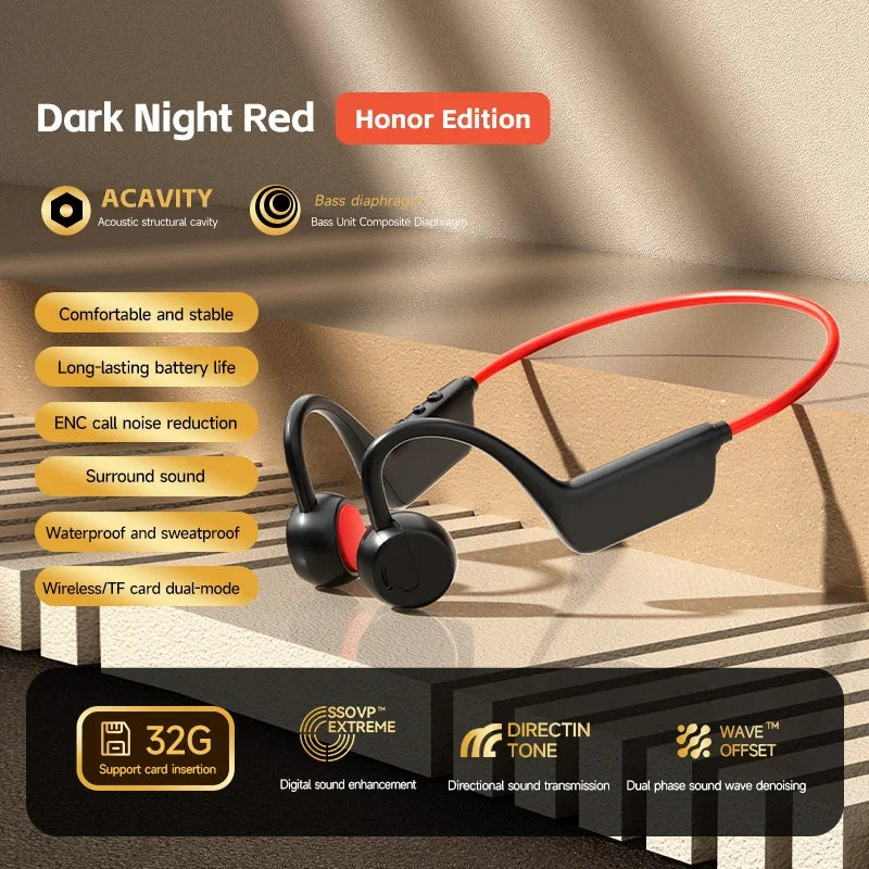 Wireless Bone Conduction Headset Swimming Sports Headphone IPX8 Bluetooth 5.4 With Mic Waterproof Exercise Fitness 2026 NEW