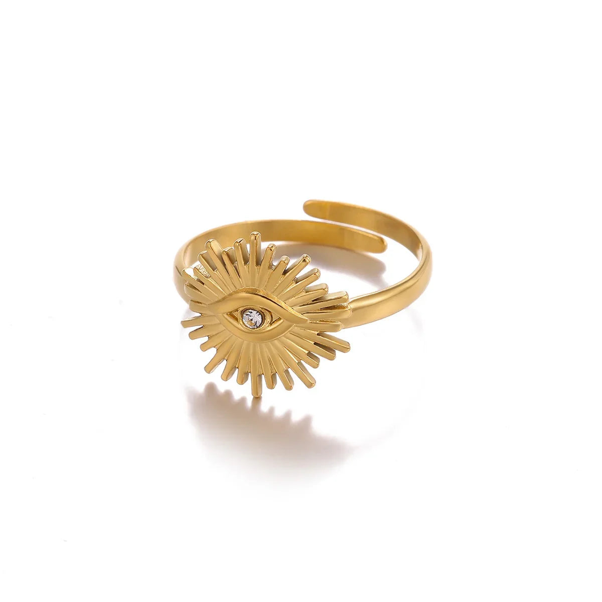Luxury Zircon Evil Eye Rings For Women Gold Color Lucky Eye Opening Ring Women Trendy Punk Gothic Aesthetic Jewelry Accessories