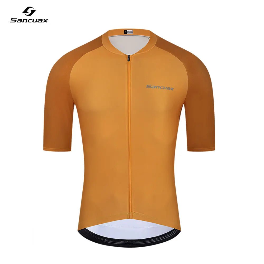 SANCUAX Men Cycling Jersey Set Short Sleeve Quick Dry Breathable Road Bike Ccycling Clothing with Pockets Summer Bike Clothing