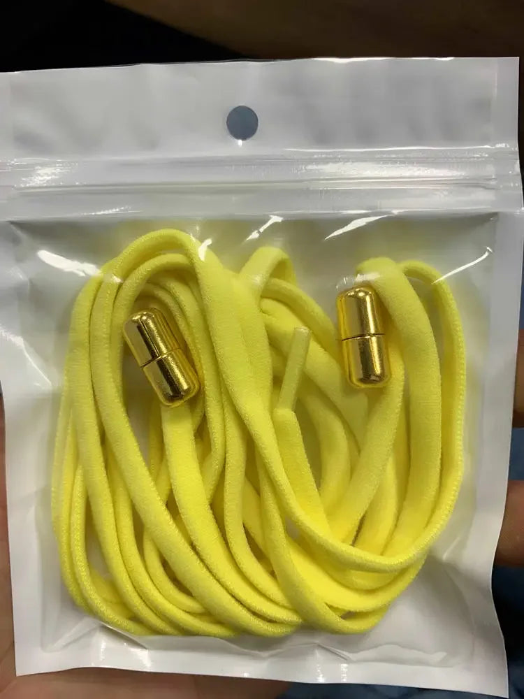 No Tie Elastic Stretchy Shoelaces Capsule Metal Lock, Tieless for Sneakers Shoe Accessories, Adjustable Durable One Size Fit All
