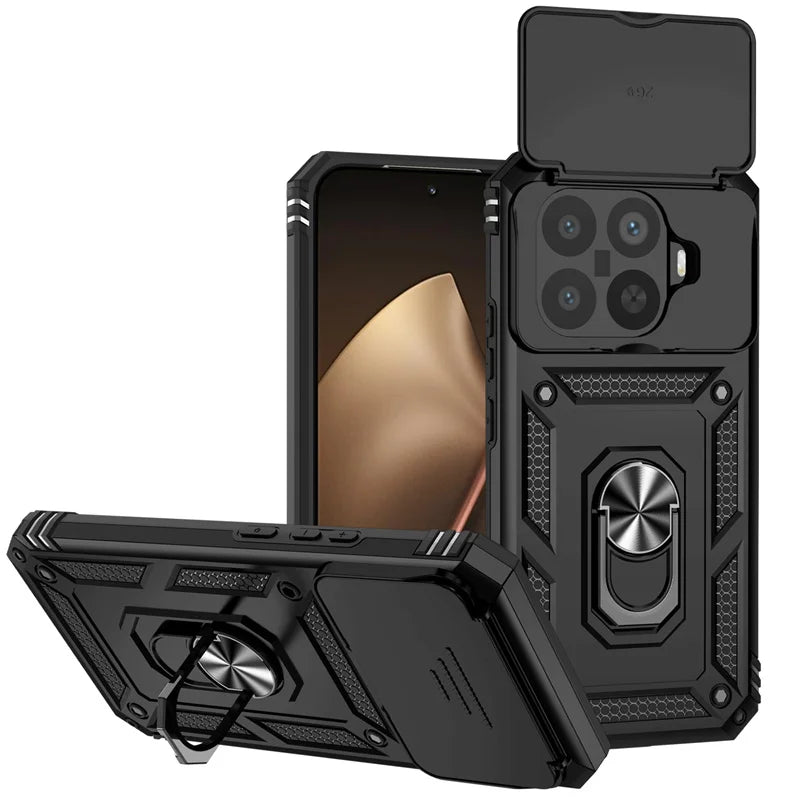 Funda For Xiaomi 15T Pro 5G Case Armor Slide Lens Protect Phone Case For Xiomi 15TPro Xiaomi15T Pro Magnetic Holder Ring Cover