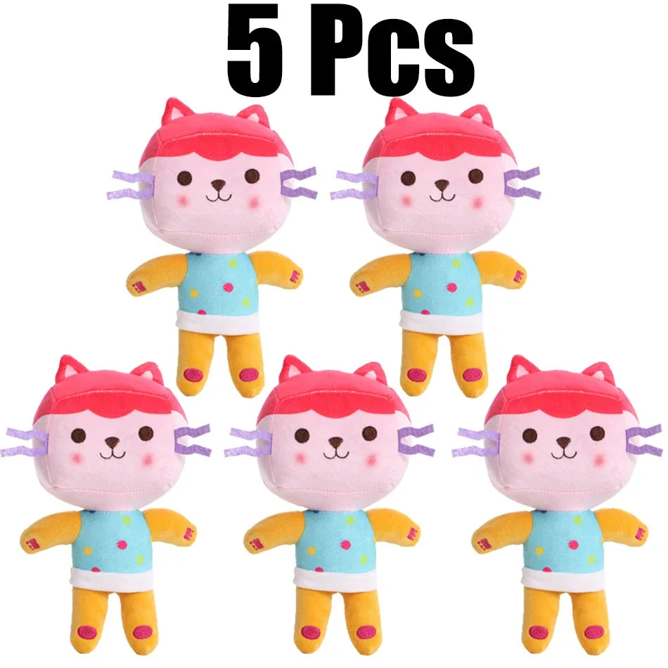 25cm 8Pcs Gabby doll house plush toy cartoon stuffed animal mermaid cat mermaid plush doll children's Christmas gift