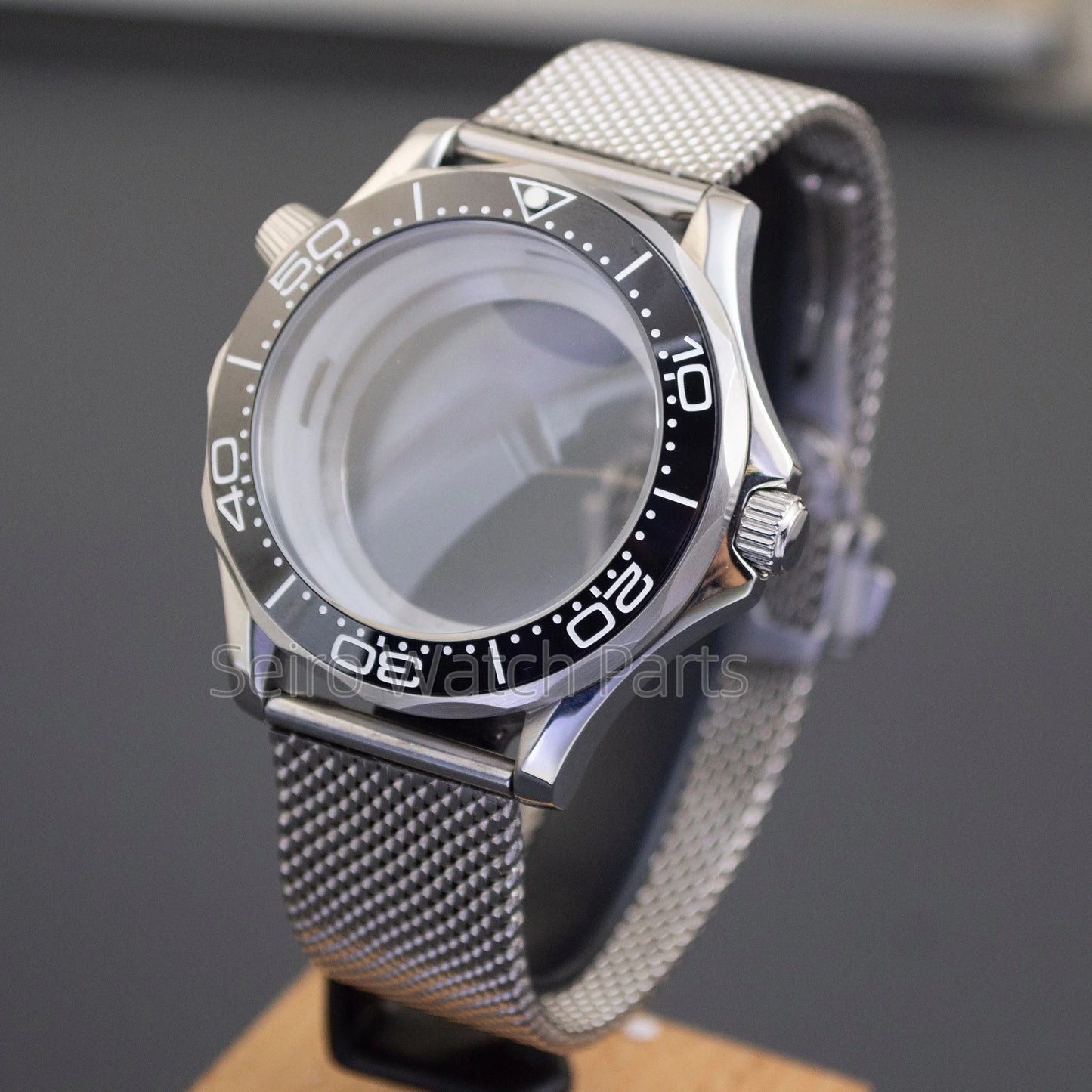 NH35 Case Dial Mesh Strap Bracelet for Seamaster 300 Watches Men Stainless Steel 10ATM Waterproof 41mm Case fit NH35/36 Movement