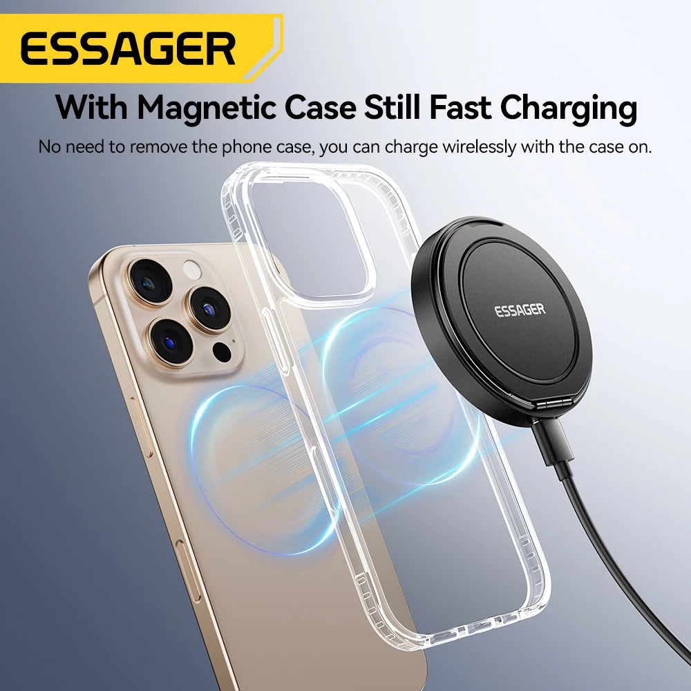 Magnetic Wireless Charger with Holder – 15W Fast Charging