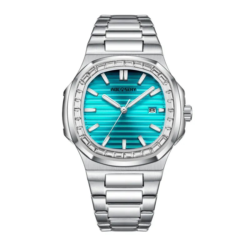 New Rhinestone Men's Watch Business Casual Waterproof Calendar Luminous Quartz Wristwatch Fashion Watches for Men reloj hombre